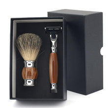 Shaving Set 3 Layers Safety Blade Razor and Pure Badger Hair Shave Brush + Free Gift Box