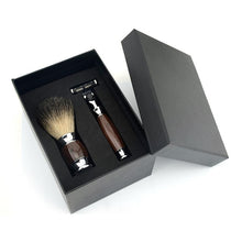 Premium Shaving Set with 3 Layer Blade Safety Razor & Pure Badger Shave Brush