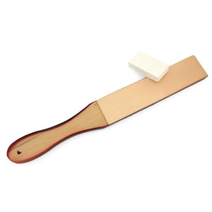 2 Sided Leather Sharpening Strop for Straight Razor with Polishing Paste